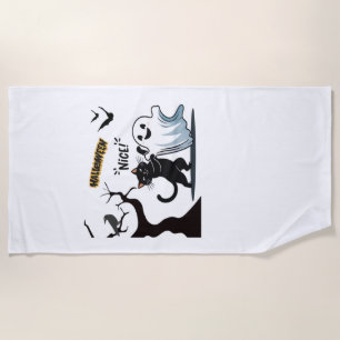Get ready for a spook-tacular Halloween Nice party Beach Towel