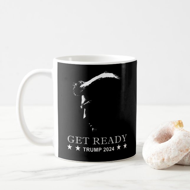 Get Ready: USA Donald Trump 2024 Coffee Mug (With Donut)