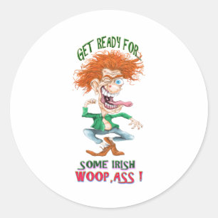 get reay for som irish woopass classic round sticker