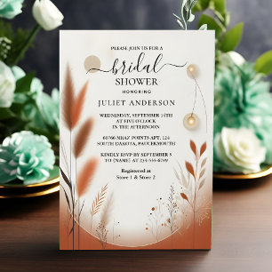 Get Rustic Boho Autumn Ombre Brown Bridal Shower Invitation