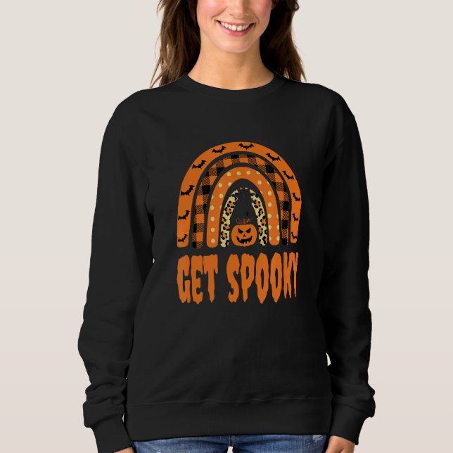 Get Spooky Bohemian Rainbow  Halloween Graphic Sweatshirt (Front)