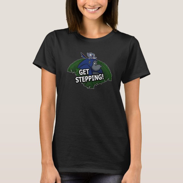 Get Stepping! Gorilla And Cat T-Shirt (Front)