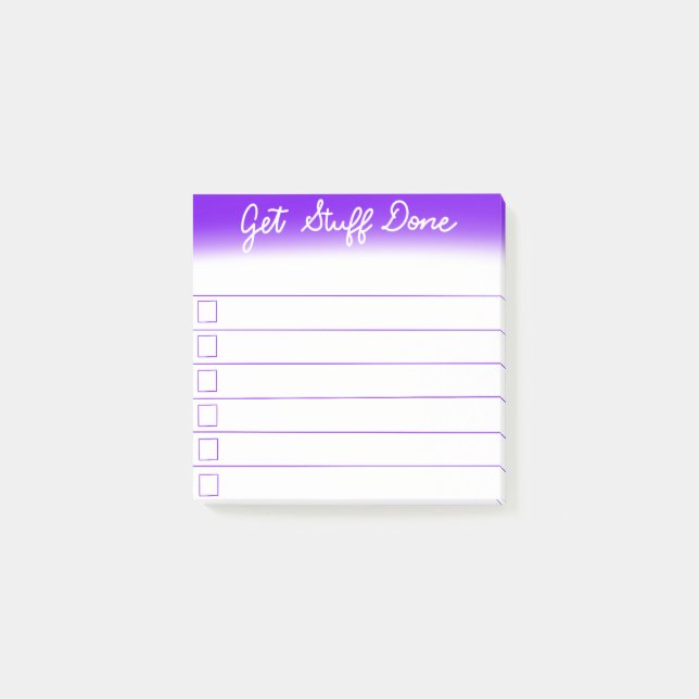 "Get Stuff Done" To-Do Checklist Notes (Front)