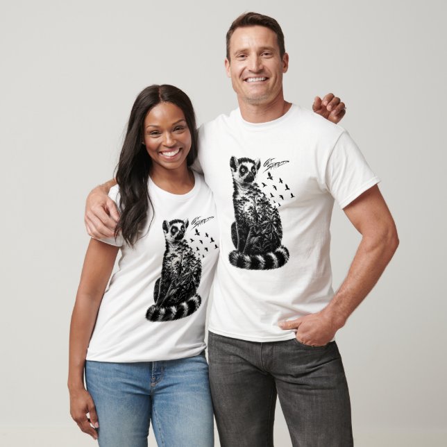 Get Swamped Lemur Double Exposure T-Shirt (Unisex)