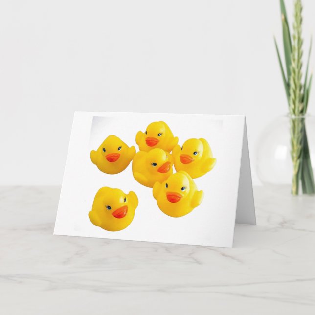 GET THE RUBBER DUCKIES READY-BABY CONGRATS CARD (Front)