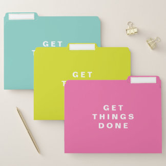 Get Things Done | Bright Colours File Folders