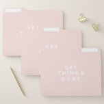 Get Things Done | Light Pink Custom File Folder<br><div class="desc">Get organised with these modern and simple file folders set. It features light pink background with simple typography. These modern file folders are a perfect way to keep track of receipts,  schedules and other important documents. You can customise the text to suit your needs. Get things done!</div>