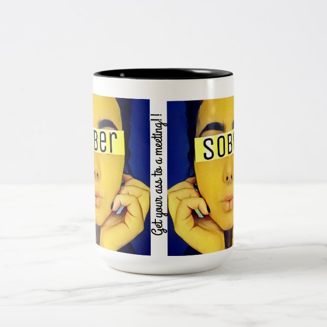 Get to a meeting Two-Tone coffee mug (Center)