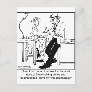 Get To the Adult Table Before Your 1st Colonoscopy Postcard