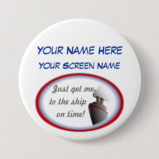 Get to the Ship Cruise Name Badge (Front)