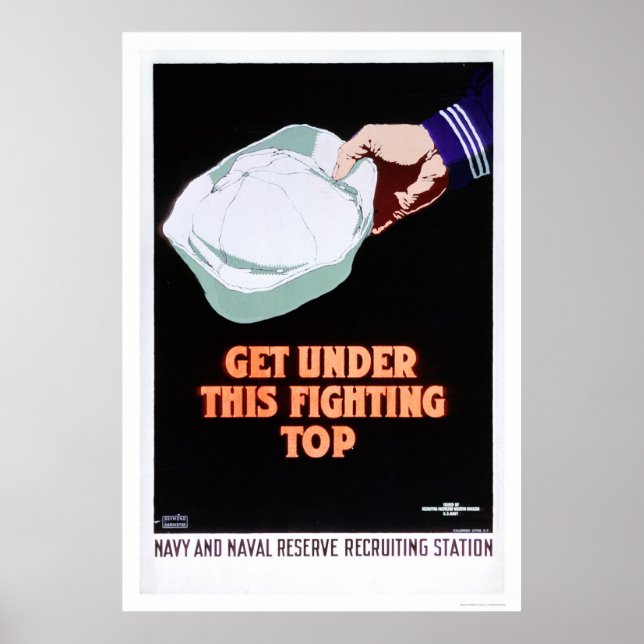 Get Under this Fighting Top - Navy (US02296) Poster (Front)