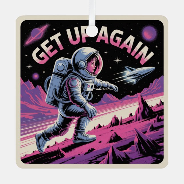 Get Up Again Metal Tree Decoration (Front)