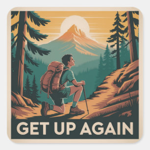 Get Up Again Square Sticker