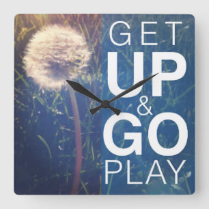 Get Up & Go Play Square Wall Clock