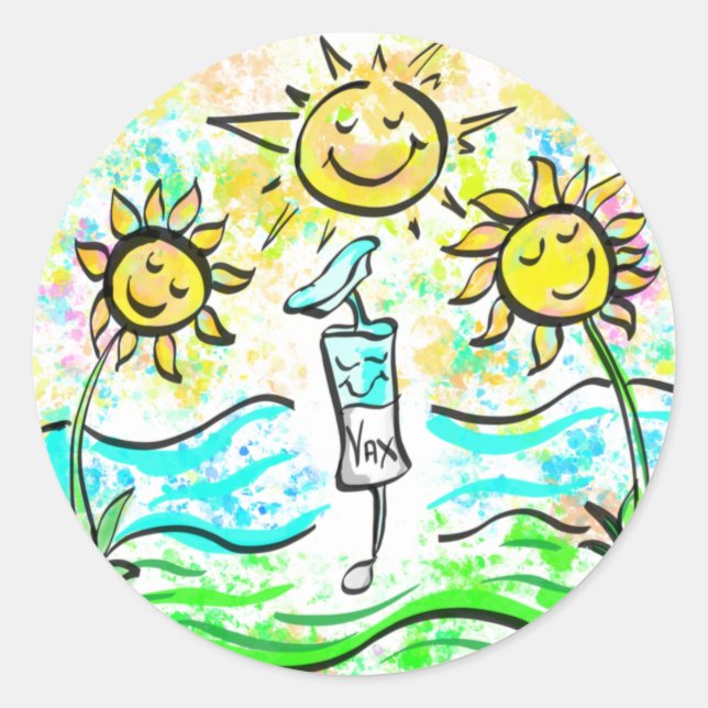 GET VACCINATED   CLASSIC ROUND STICKER (Front)
