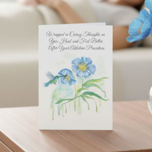 Get Well Ablation Procedure Poppy, Hummingbird Card