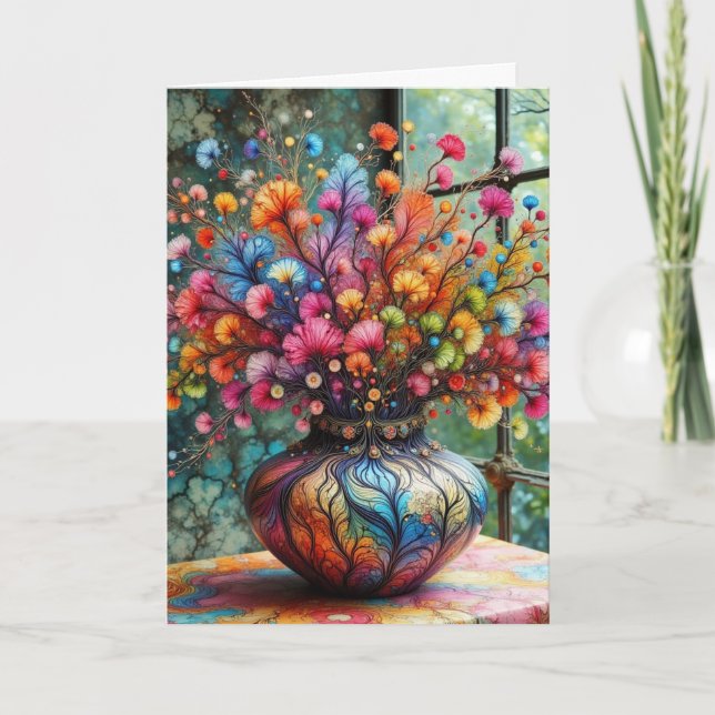 Get Well After Surgery Cheerful with Flowers Card (Front)