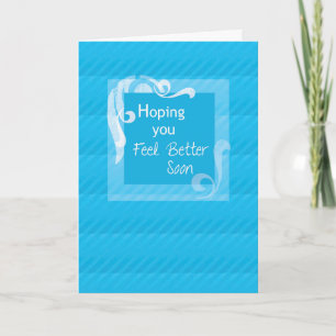 Get Well Blue Stripes, Swirls, Business Simple Card
