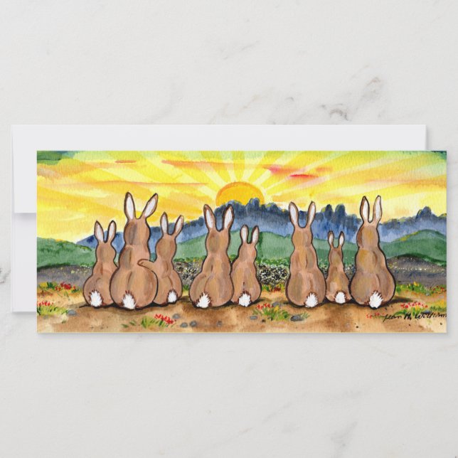 Get Well Bunny Rabbit Sunrise Scene Whimsical Cute (Front)