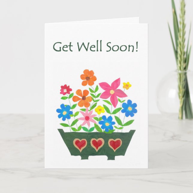 Get Well Card Colourful Window Box (Front)