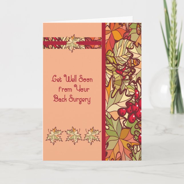 Get Well Card for Back Surgery Fall Design (Front)