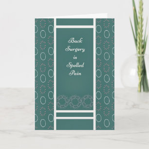 Get Well Card for Back Surgery in Teal