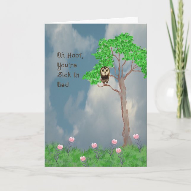 Get Well Card for Child with Owl (Front)