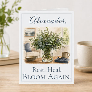 Get Well Card for Men Greenery Design