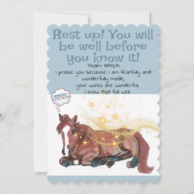 get well card , horse, scripture (Front)