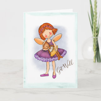 Get well Card with Fairy and Bear