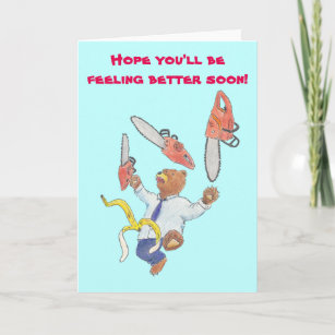 Get Well Card with Juggling Bear