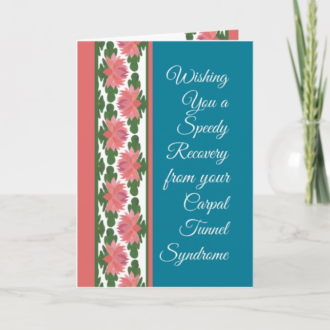 Get Well Carpal Tunnel Syndrome Card, Water Lilies Card (Front)