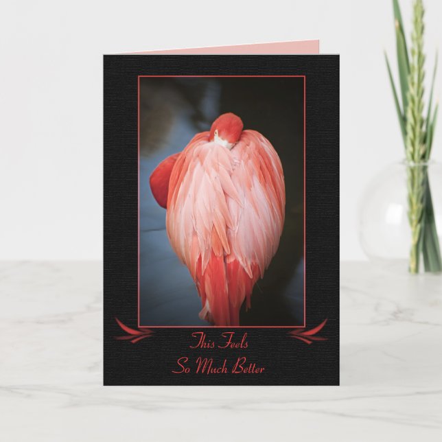 Get Well Flamingo Card (Front)