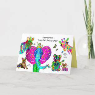 Get Well for Kids Kaleidoscope Collection Animals Card