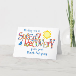Get Well from Heart Surgery Word Art Card