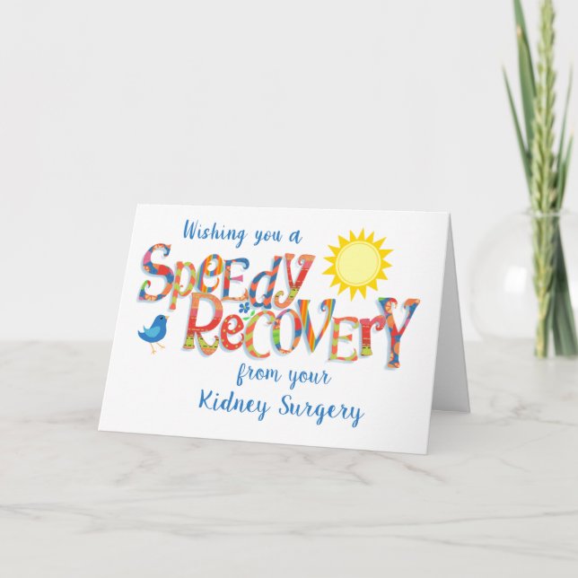 Get Well from Kidney Surgery Word Art Card (Front)