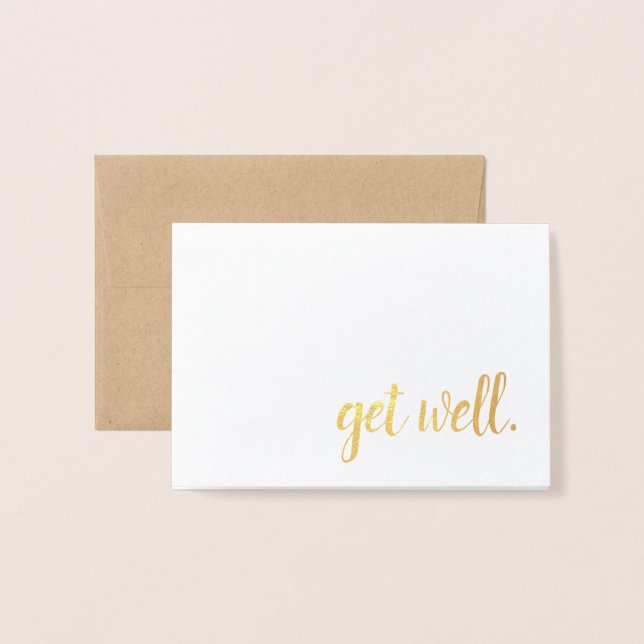 get well gold foil card (Front With Envelope)