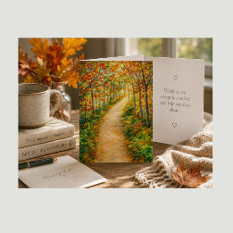 Get Well Greeting Card Autumn Fall Leaves