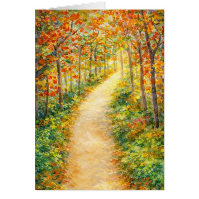 Get Well Greeting Card Autumn Fall Leaves (Front)