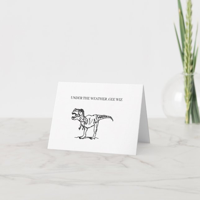 GET WELL GREETING CARD : DINOSAUR (Front)