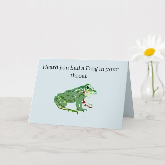 Get Well  Greeting Card : Frog in your Throat (Small Plant)