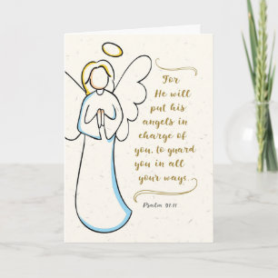 Get Well, He Will Put His Angels in Charge of You  Card
