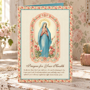 Get Well Health Religious Prayer Peach Floral Card