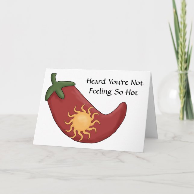 Get Well Hot Red Chilli Pepper Card - Western (Front)