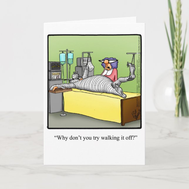 Get Well Humour "Walk It Off" Greeting Card (Front)