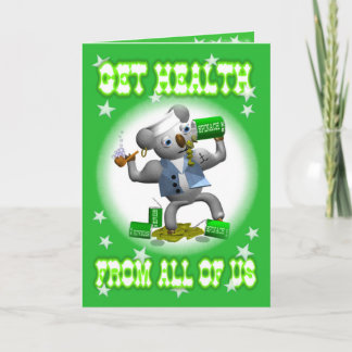 Get Well Koala Spinach Eating Greeting Card