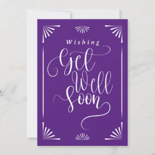 Get Well Minimalist Art Deco Purple Holiday Card