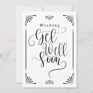 Get Well Minimalist Art Deco White Holiday Card