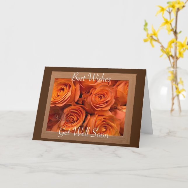 Get Well Orange Blossoms Card (Yellow Flower)