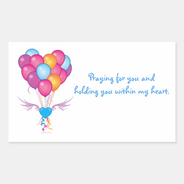 Get Well: Praying For You Rectangular Sticker (Front)